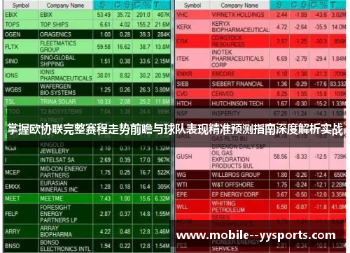 掌握欧协联完整赛程走势前瞻与球队表现精准预测指南深度解析实战 掌握欧协联完整赛程走势前瞻与球队表现精准预测指南深度解析实战